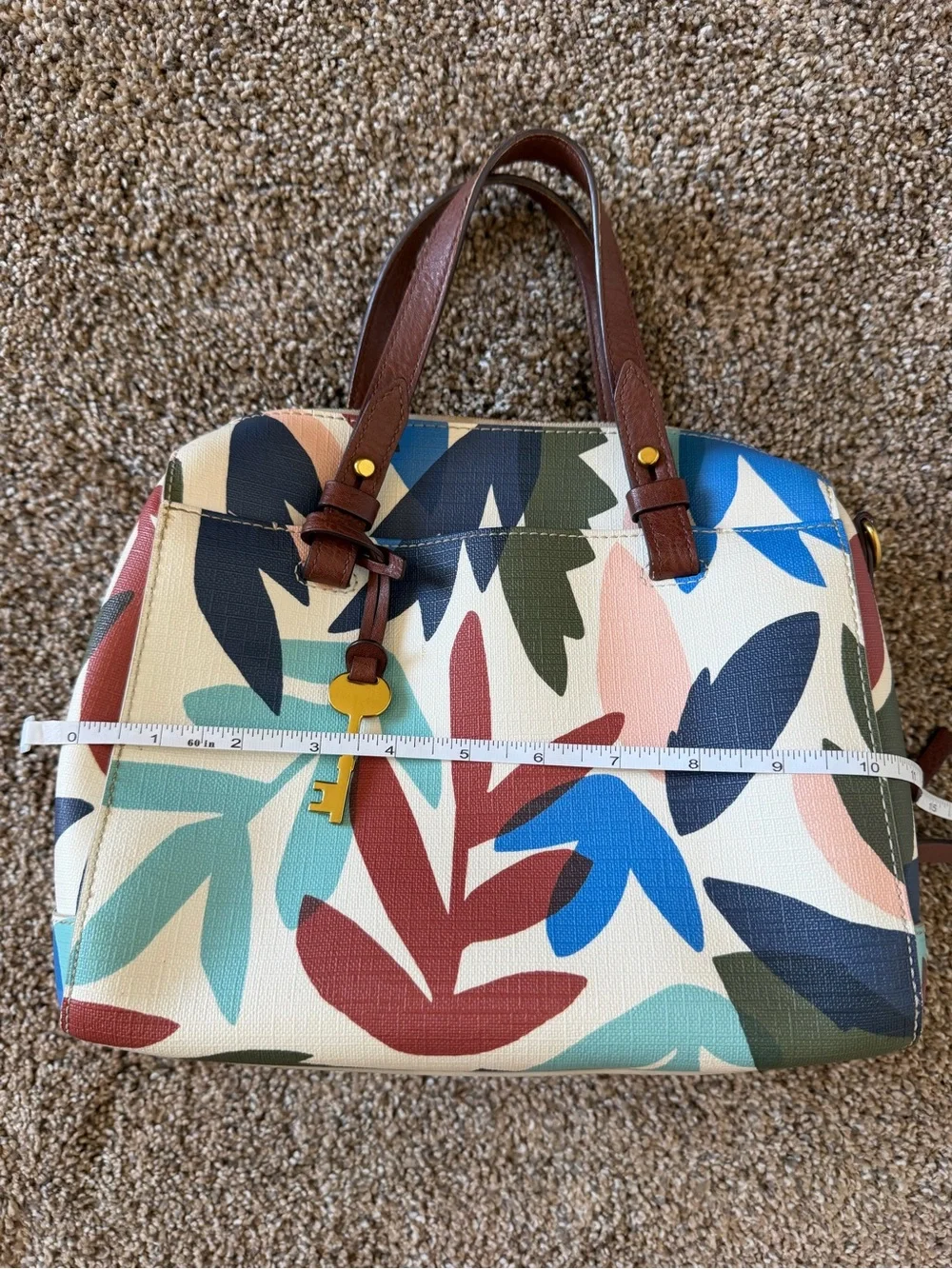 FOSSIL Colorful Leaf Print Handbag